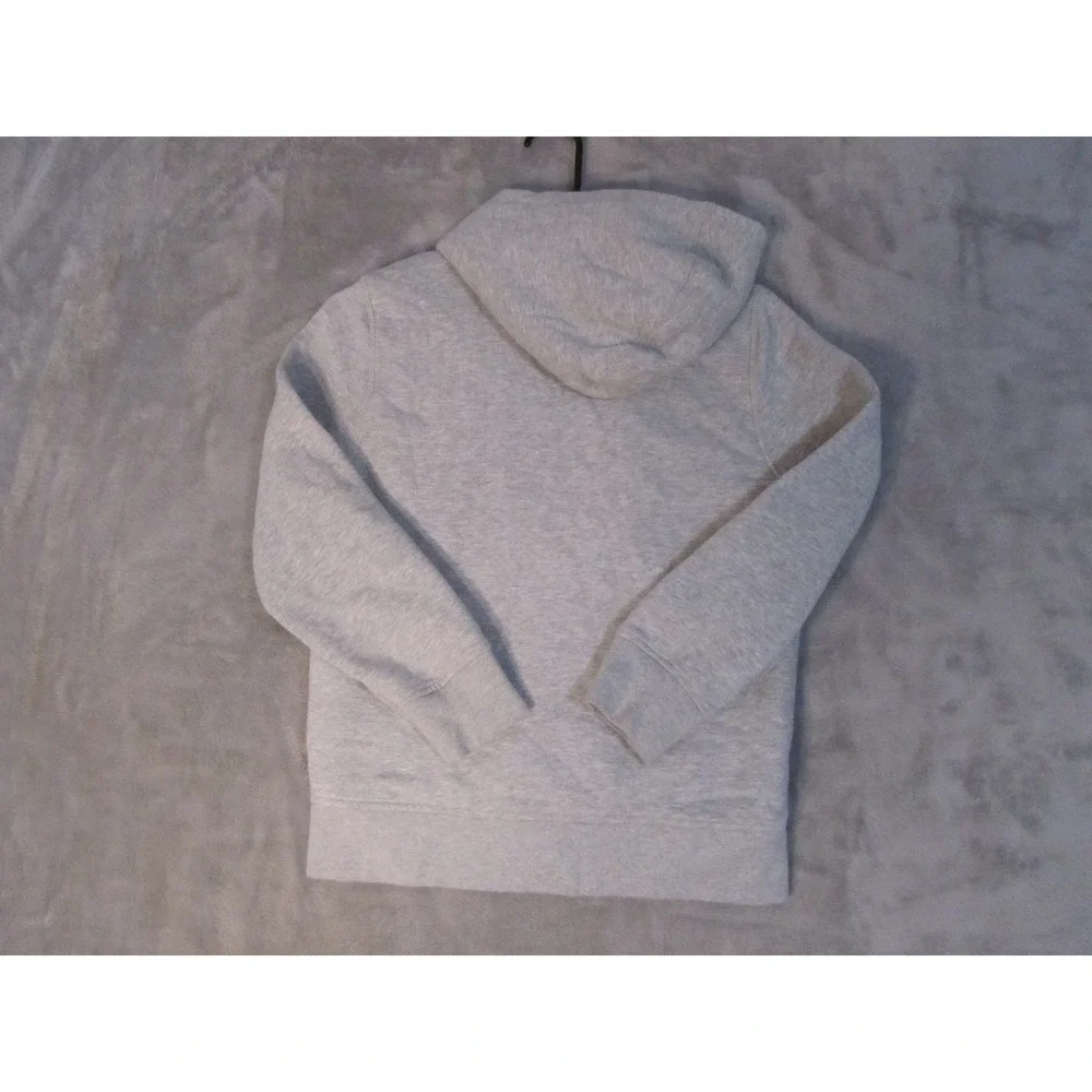 Gap Hoodie Kids Large Gray Sherpa Lined Full Zip Arch Logo Sweatshirt